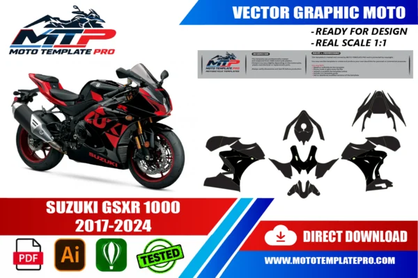 SUZUKI GSXR 1000 2017 2024 Vector Template