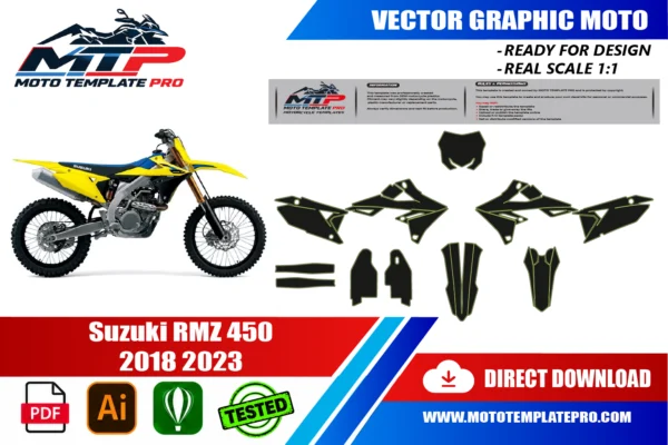 Suzuki RMZ 450 2018 2023 Vector Template