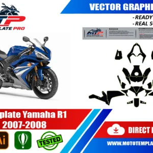 Template Yamaha R1 2007-2008 Vector Template - Image 1