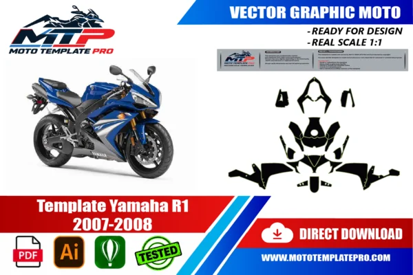 Template Yamaha R1 2007-2008 Vector Template