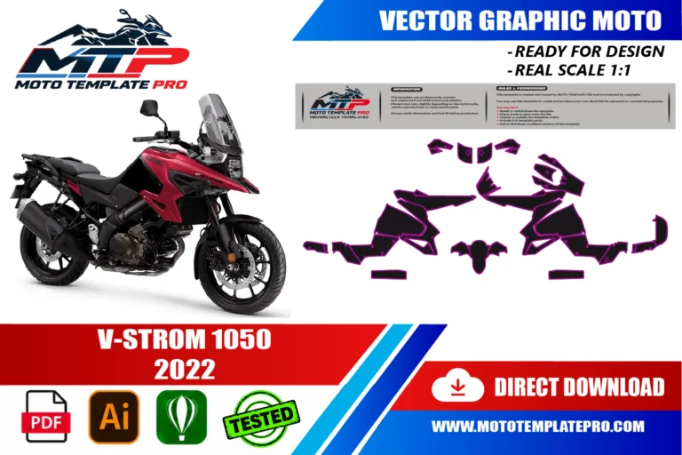 Suzuki V-Strom 1050 2022 panel outlines for decal and wrap design