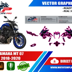 YAMAHA MT 07 2018 2020 Vector Template - Image 1