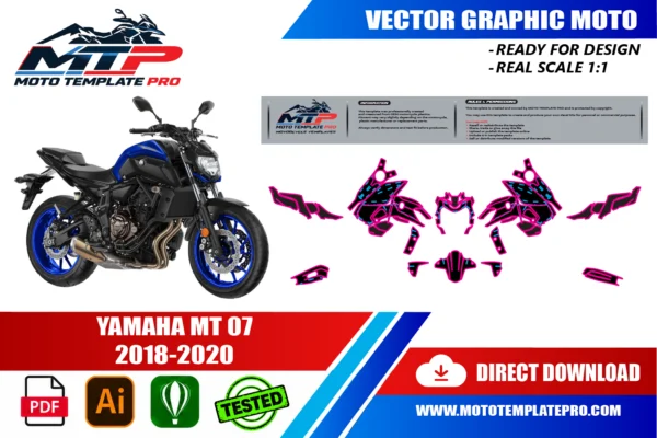 YAMAHA MT 07 2018 2020 Vector Template