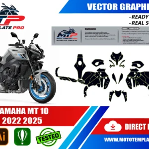 YAMAHA MT 10 2022 2025 Vector Template - Image 1