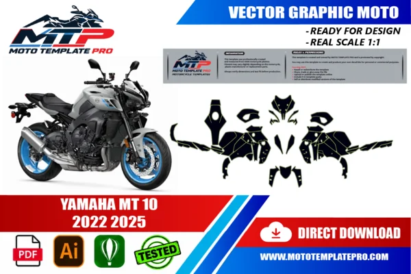 YAMAHA MT 10 2022 2025 Vector Template
