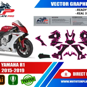 YAMAHA R1 2015-2019 Vector Template – Image 1