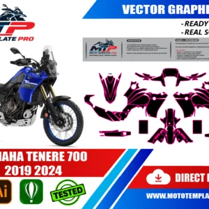 YAMAHA TENERE 700 2019 2024 Vector Template – Image 1