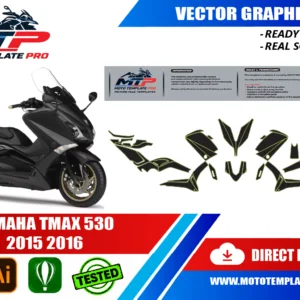 YAMAHA TMAX 530 2015 2016 Vector Template - Image 1