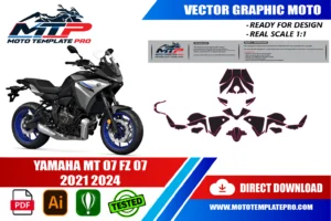 Vérification des pièces du template Yamaha Tracer 7 2020-2024 avant impression