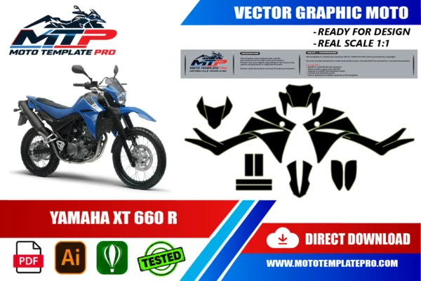 YAMAHA XT 660 R Vector Template