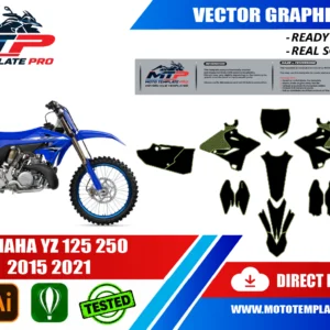 YAMAHA YZ 125 250 2015 2021 Vector Template - Image 1