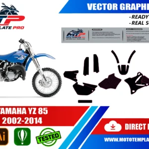 YAMAHA YZ 85 2002 2014 Vector Template - Image 1