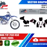 Yamaha YZF 250 450 2003-2005 vector template - real-scale 1:1 bodywork layout for decal kits and wraps