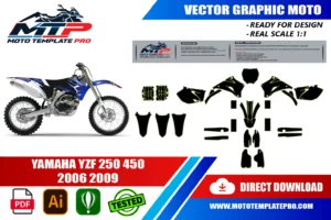 Vérification des pièces du template Yamaha YZF 250 450 2006-2009 avant impression