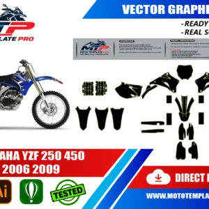 YAMAHA YZF 250 450 2006 2009 Vector Template – Image 1