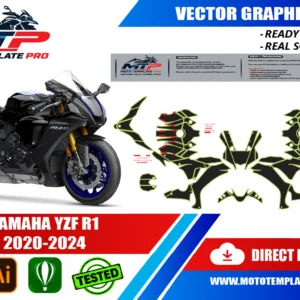 YAMAHA YZF R1 2020-2024 Vector Template - Image 1