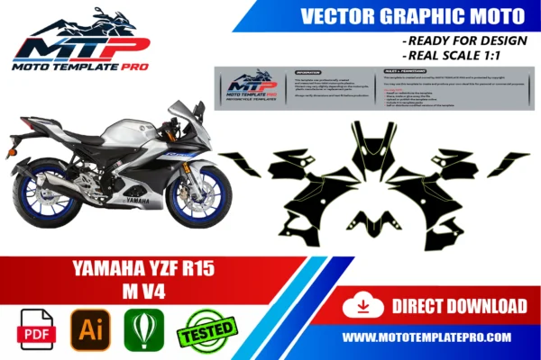 YAMAHA YZF R15 M V4 Vector Template