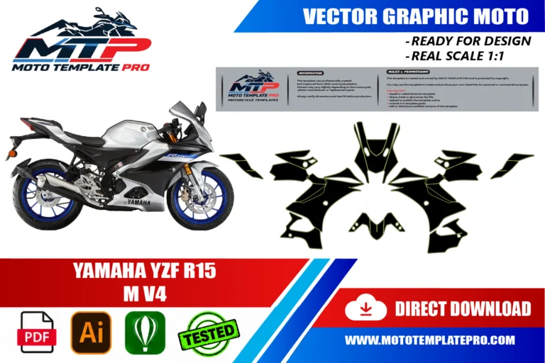Yamaha YZF R15 M V4 panel outlines for decal and wrap design