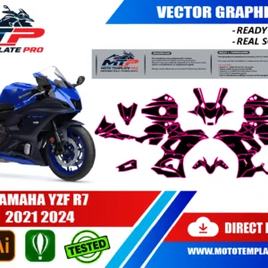 YAMAHA YZF R7 2021 2024 Vector Template - Image 1