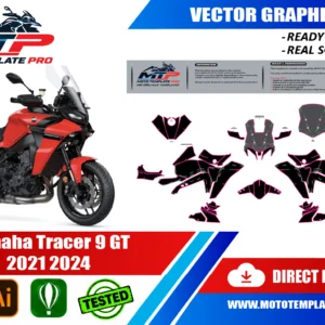 Yamaha Tracer 9 GT 2021 2024 Vector Template - Image 1