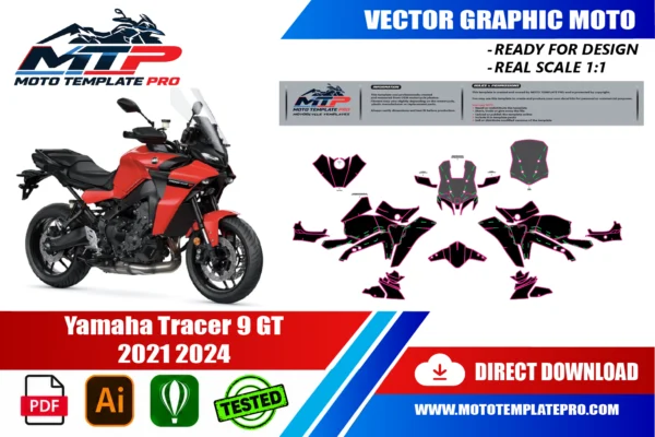 Yamaha Tracer 9 GT 2021 2024 Vector Template