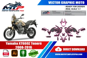 Yamaha XT 660Z Tenere 2008-2016 template panel check before printing