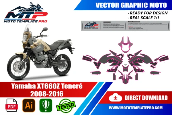 Yamaha XT 660Z Teneré 2008 2016 Vector Template