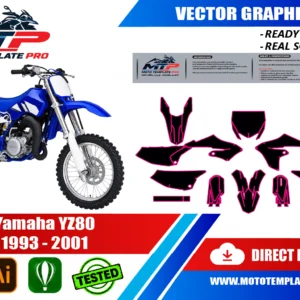 Yamaha YZ80 1993 - 2001 Vector Template - Image 1
