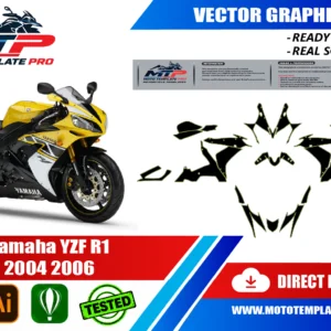 Yamaha YZF R1 2004 2006 Vector Template - Image 1