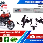 Kawasaki Versys 650 2008 vector template - real-scale 1:1 bodywork layout for decal kits and wraps